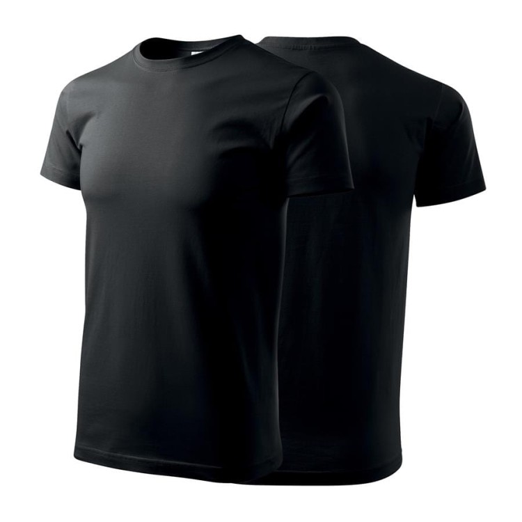 Koszulka z krótkim rękawem czarny męska z haftem nadrukiem logo firmy 200g BASIC129 kolor 01 koszulka krótki rękaw (Copy).jpg