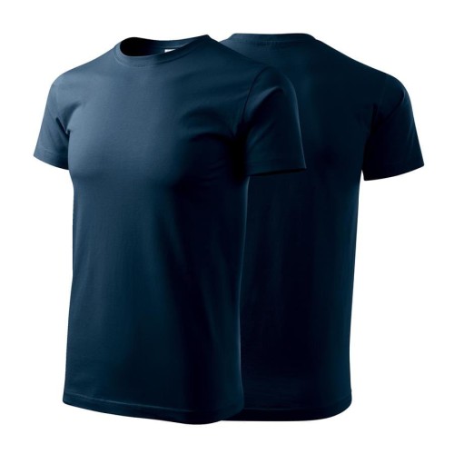 Koszulka z krótkim rękawem granatowy męska z haftem nadrukiem logo firmy 200g BASIC129 kolor 02 koszulka krótki rękaw (Copy).jpg