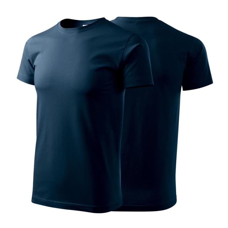 Koszulka z krótkim rękawem granatowy męska z haftem nadrukiem logo firmy 200g BASIC129 kolor 02 koszulka krótki rękaw (Copy).jpg