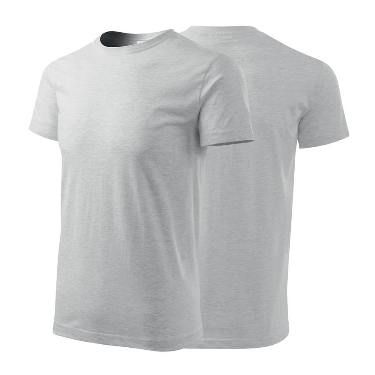 Koszulka z krótkim rękawem jasnoszary melanż męska z haftem nadrukiem logo firmy 200g BASIC129 kolor 03 koszulka krótki rękaw (Copy).jpg