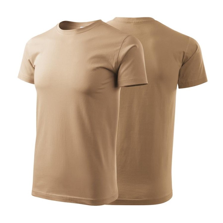 Koszulka z krótkim rękawem piaskowy męska z haftem nadrukiem logo firmy 200g BASIC129 kolor 08 koszulka krótki rękaw (Copy).jpg