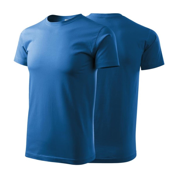 Koszulka z krótkim rękawem lazurowy męska z haftem nadrukiem logo firmy 200g BASIC129 kolor 14 koszulka krótki rękaw (Copy).jpg