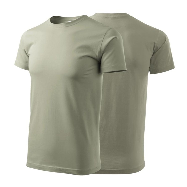 Koszulka z krótkim rękawem jasny khaki męska z haftem nadrukiem logo firmy 200g BASIC129 kolor 28 koszulka krótki rękaw (Copy).jpg