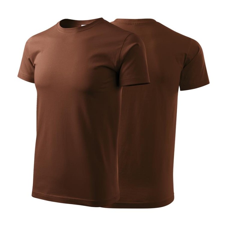 Koszulka z krótkim rękawem czekoladowy męska z haftem nadrukiem logo firmy 200g BASIC129 kolor 38 koszulka krótki rękaw (Copy).jpg
