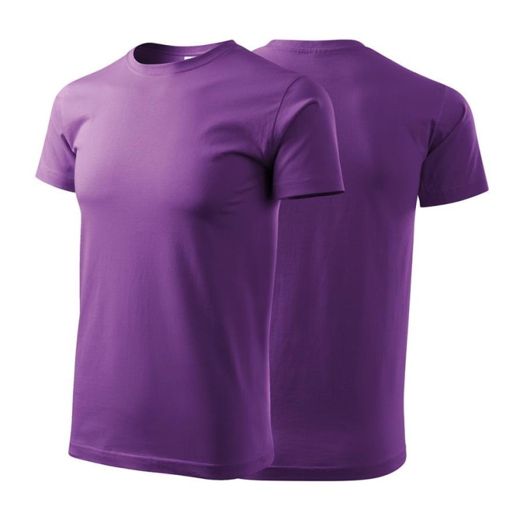 Koszulka z krótkim rękawem fioletowy męska z haftem nadrukiem logo firmy 200g BASIC129 kolor 64 koszulka krótki rękaw (Copy).jpg