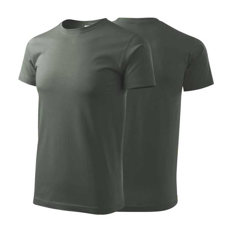 Koszulka z krótkim rękawem ciemny khaki męska z haftem nadrukiem logo firmy 200g BASIC129 kolor 67 koszulka krótki rękaw (Copy).jpg