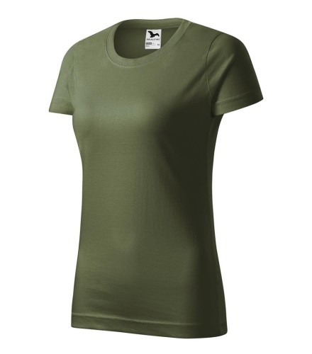 Koszulka z krótkim rękawem khaki damska z haftem nadrukiem logo firmy 160g BASIC134 kolor 09 koszulka krótki rękaw134_09_C_xl (1) (Copy).jpg