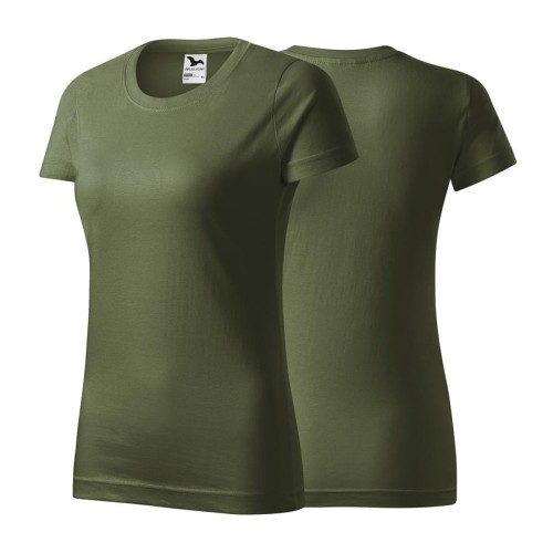 Koszulka z krótkim rękawem khaki damska z haftem nadrukiem logo firmy 160g BASIC134 kolor 09 koszulka krótki rękaw (Copy).jpg