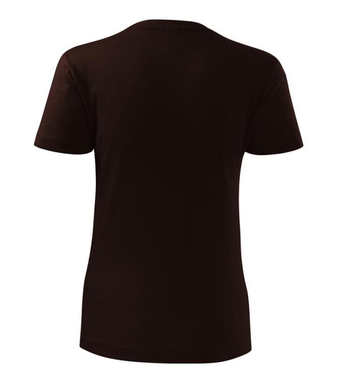 Koszulka z krótkim rękawem kawowy damska z haftem nadrukiem logo firmy 160g BASIC134 kolor 27 koszulka krótki rękaw134_27_C (3) (Copy).jpg