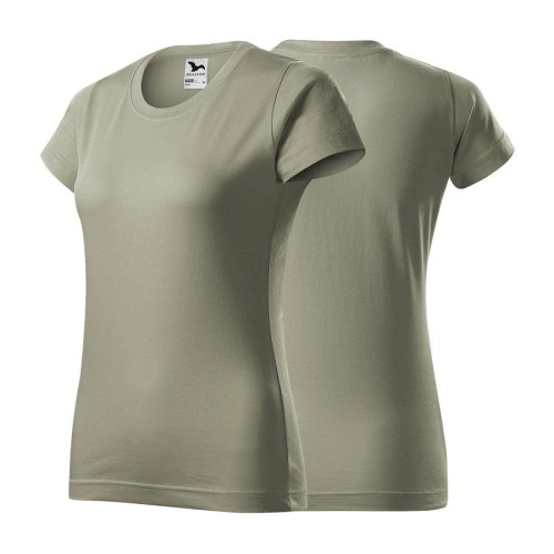 Koszulka z krótkim rękawem jasny khaki damska z haftem nadrukiem logo firmy 160g BASIC134 kolor 28 koszulka krótki rękaw (Copy).jpg