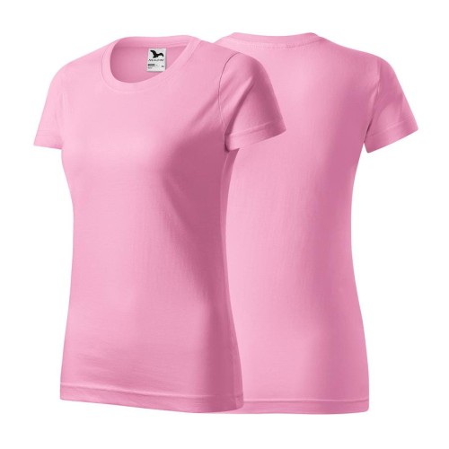 Koszulka z krótkim rękawem różowy damska z haftem nadrukiem logo firmy 160g BASIC134 kolor 30 koszulka krótki rękaw (Copy).jpg
