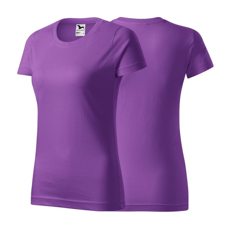Koszulka z krótkim rękawem fioletowy damska z haftem nadrukiem logo firmy 160g BASIC134 kolor 64 koszulka krótki rękaw (Copy).jpg