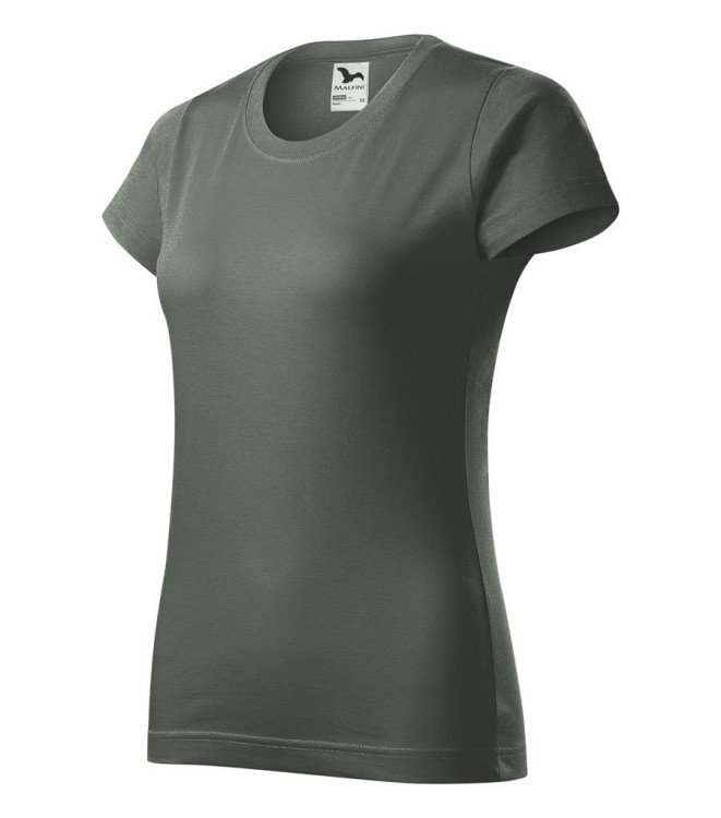 Koszulka z krótkim rękawem ciemny khaki damska z haftem nadrukiem logo firmy 160g BASIC134 kolor 67 koszulka krótki rękaw134_67_C (1) (Copy).jpg