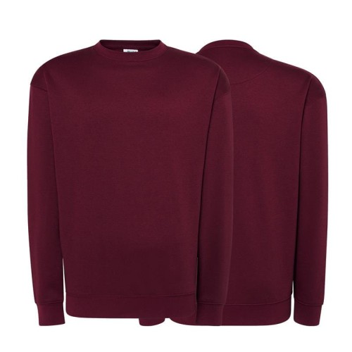 Bluza sweatshirt burgundy męska z haftem nadrukiem logo firmy 290g 290 kolor BU bluza sweatshirt.jpg