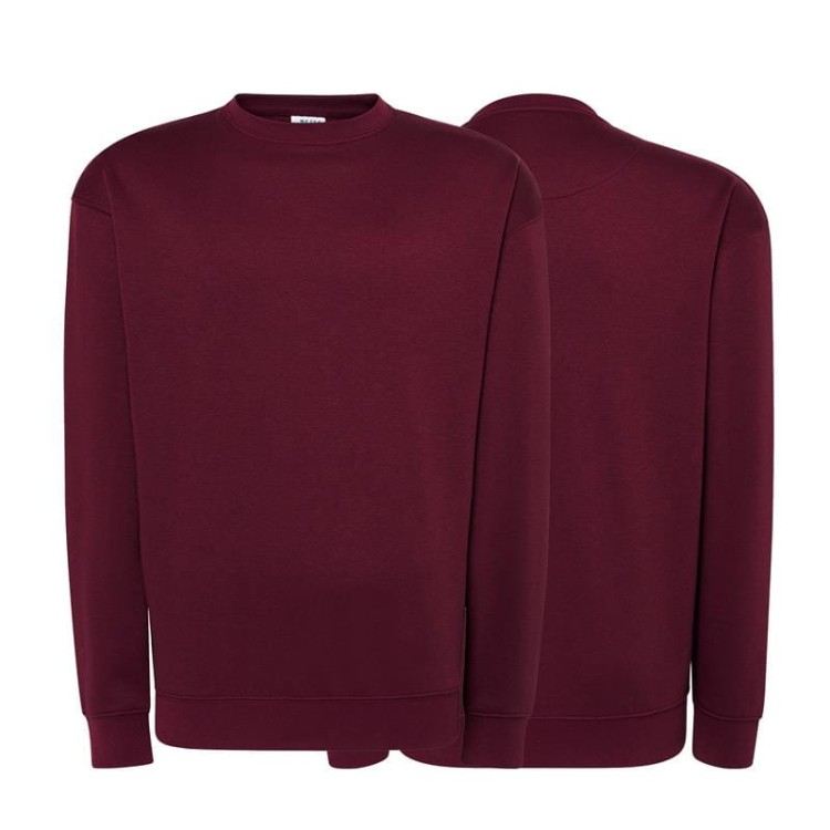 Bluza sweatshirt burgundy męska z haftem nadrukiem logo firmy 290g 290 kolor BU bluza sweatshirt.jpg
