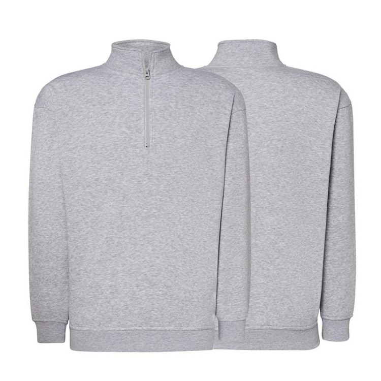 Bluza dresowa ash melange męska z haftem nadrukiem logo firmy 290g SWRA ZIP kolor AS bluza dresowa.jpg