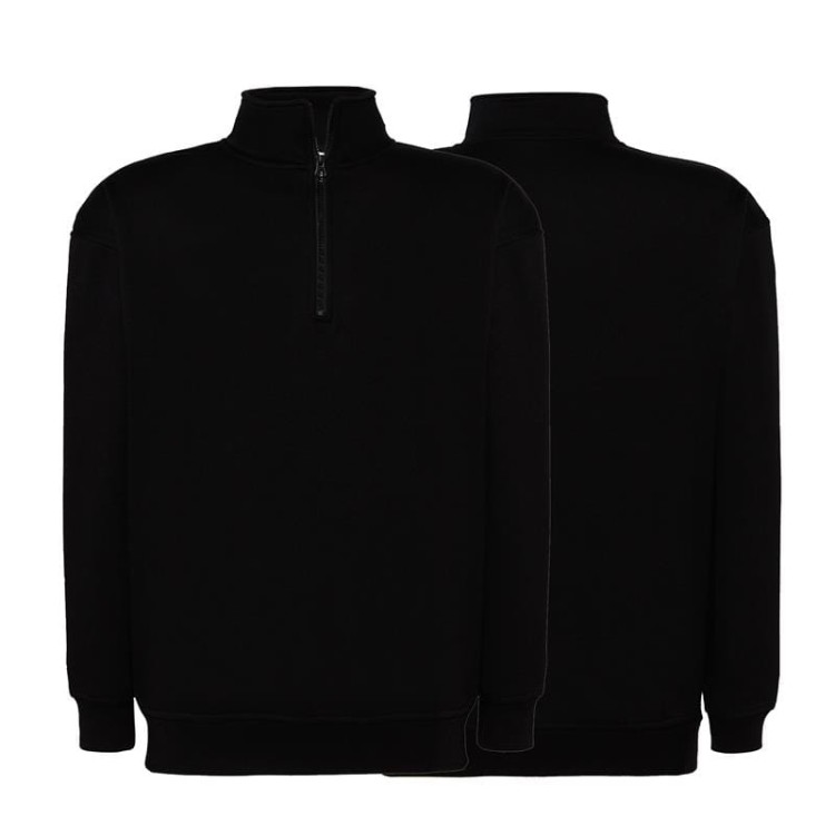 Bluza dresowa black męska z haftem nadrukiem logo firmy 290g SWRA ZIP kolor BK bluza dresowa.jpg