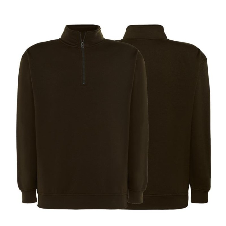 Bluza dresowa khaki męska z haftem nadrukiem logo firmy 290g SWRA ZIP kolor KH bluza dresowa.jpg