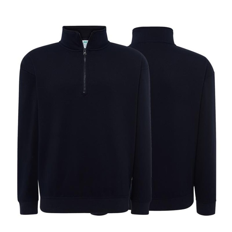 Bluza dresowa navy męska z haftem nadrukiem logo firmy 290g SWRA ZIP kolor NY bluza dresowa.jpg