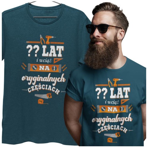 Koszulka na urodziny z dowolnym wiekiem XX lat i wciąż na oryginalnych częściach DTF  (4).jpg