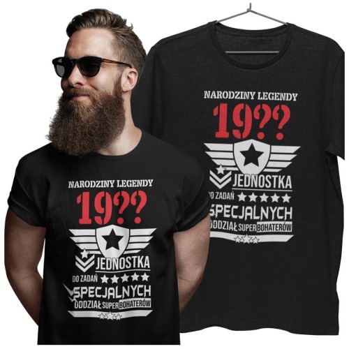 Koszulka na prezent urodziny dowolny wiek Narodziny legendy 19XX jednostka do zadań specjalnych (5).jpg