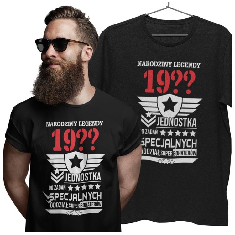 Koszulka na prezent urodziny dowolny wiek Narodziny legendy 19XX jednostka do zadań specjalnych (5).jpg