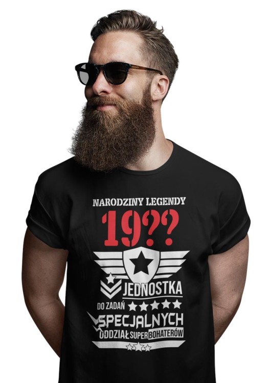 Koszulka na prezent urodziny dowolny wiek Narodziny legendy 19XX jednostka do zadań specjalnych (1).jpg