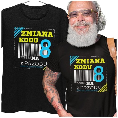 Koszulka na 80lat prezent na urodziny Zmiana kodu na 8 z przodu DTF (3).jpg