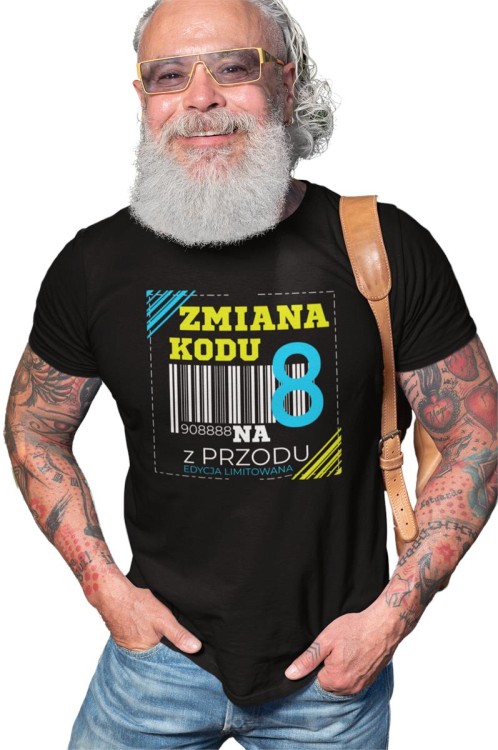 Koszulka na 80lat prezent na urodziny Zmiana kodu na 8 z przodu DTF (4).jpg