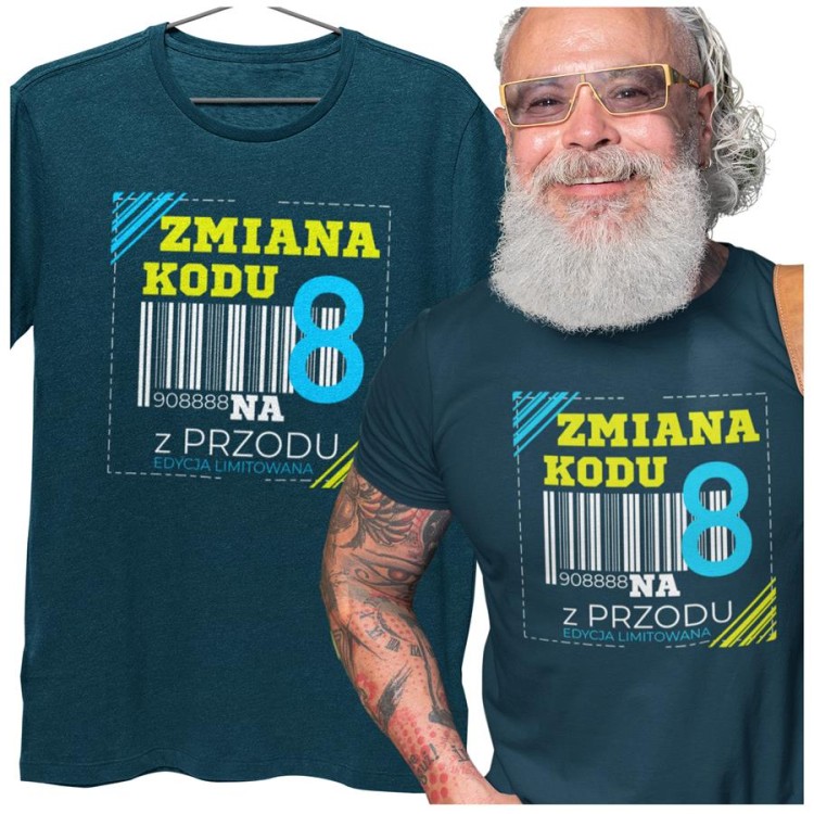 Koszulka na 80lat prezent na urodziny Zmiana kodu na 8 z przodu DTF (3).jpg