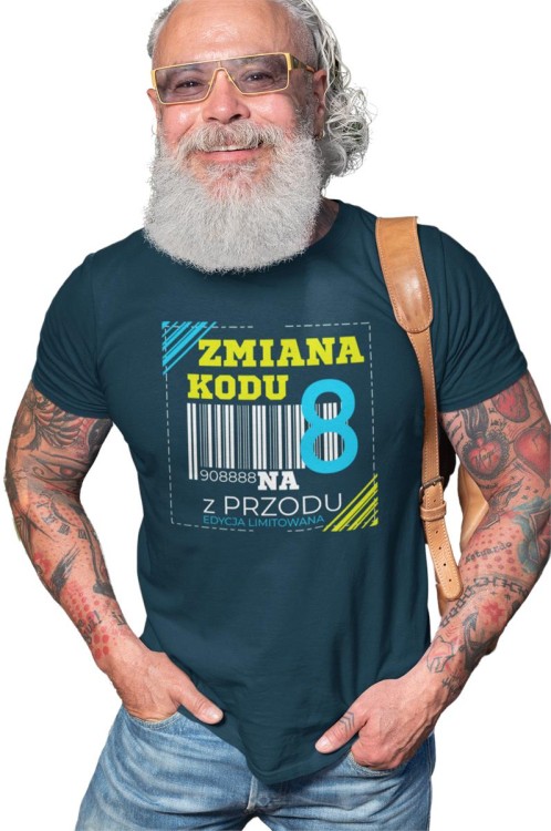 Koszulka na 80lat prezent na urodziny Zmiana kodu na 8 z przodu DTF (4).jpg