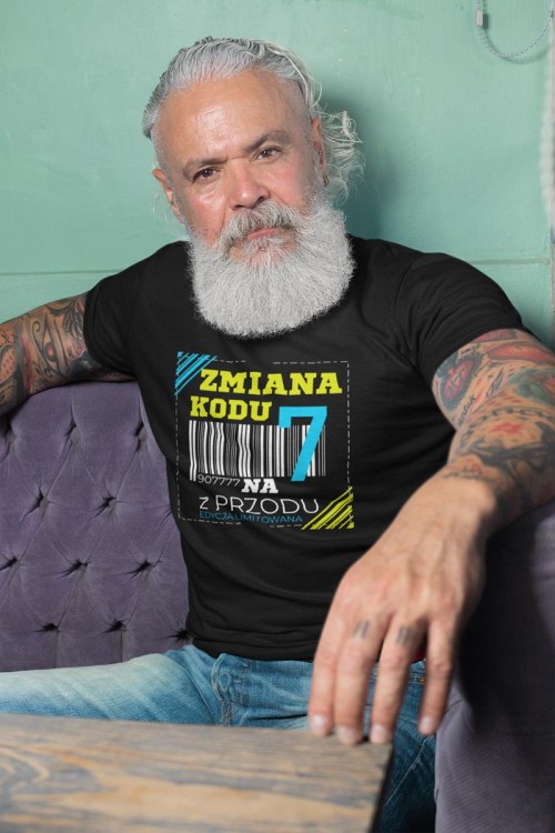 Koszulka na 70lat prezent na urodziny Zmiana kodu na 7 z przodu DTF  (5).jpg