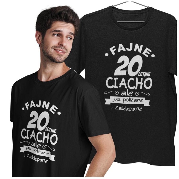 Koszulka na 20 lat urodziny prezent na dwudziestkę Fajne 20letnie ciacho, ale już polizane i zaklepane  (3).jpg