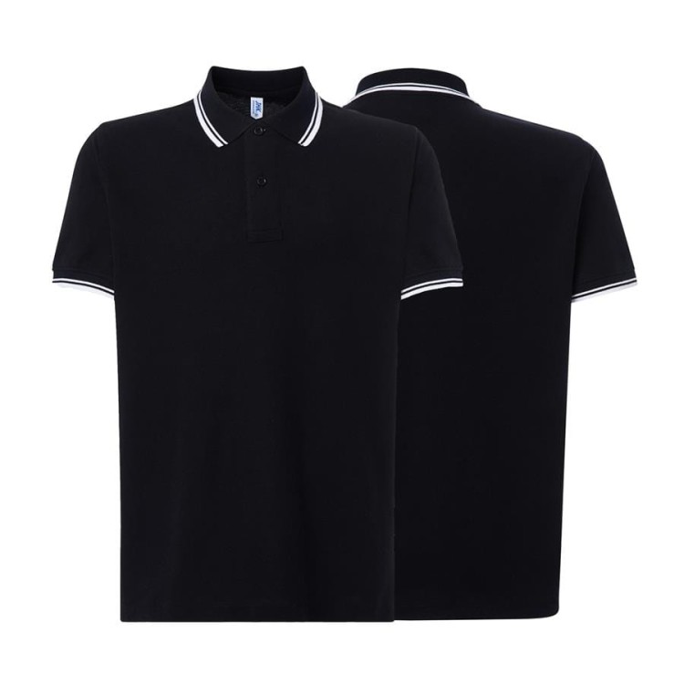 Koszulka polo blackwhite męska z haftem nadrukiem logo firmy 210g PORA 210 kolor BKWH koszulka polo (Copy).jpg