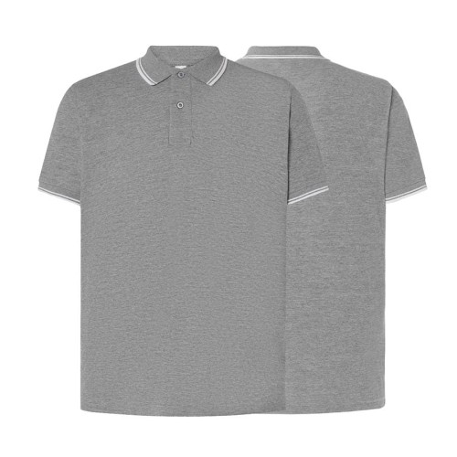 Koszulka polo grey melangewhite męska z haftem nadrukiem logo firmy 210g PORA 210 kolor GMWH koszulka polo (Copy).jpg