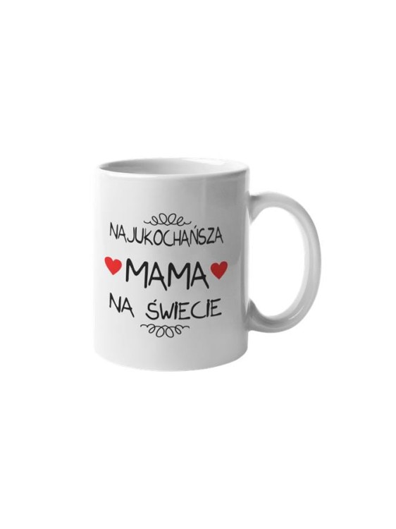Koszulka dla Mamy na Dzień Mamy zestaw z kubkiem i nadrukiem Najukochańsza mama na świecie kolor czarny.jpg