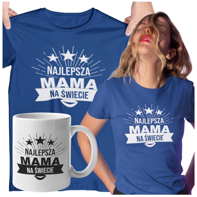 Koszulka dla Mamy na Dzień Mamy zestaw z kubkiem i nadrukiem Najlepsza mama na świecie kolor granatowy (3).jpg