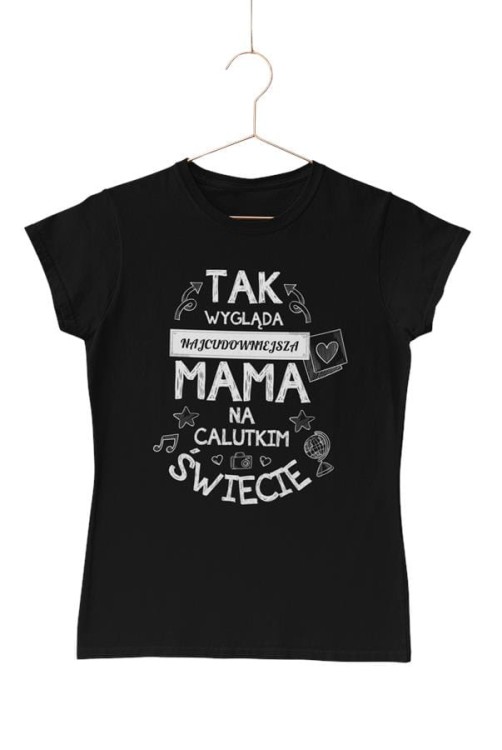 Koszulka dla Mamy na Dzień Mamy zestaw z kubkiem z nadrukiem Tak wygląda najcudowniejsza mama na calutkim świecie kolor czarny (5).jpg