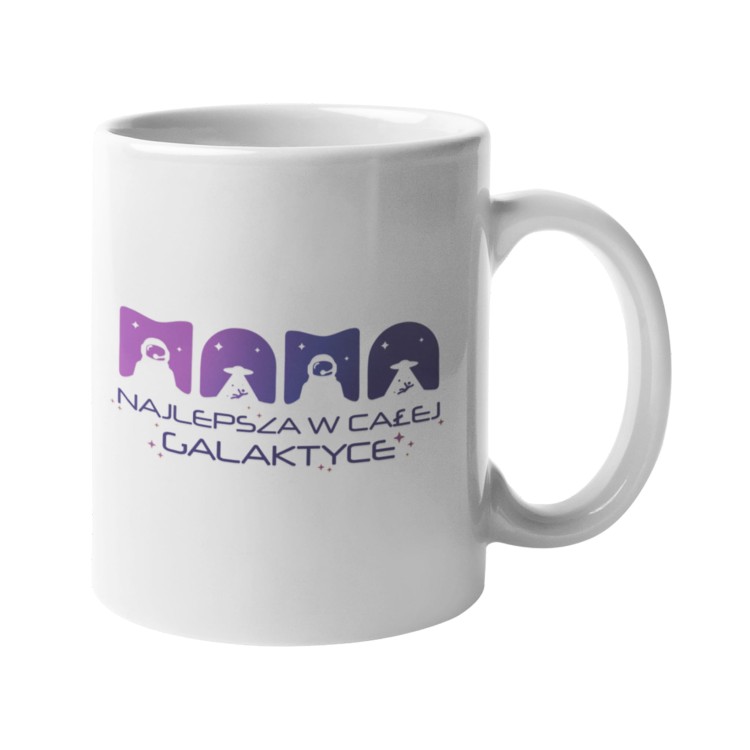 Koszulka dla Mamy na Dzień Mamy zestaw z kubkiem z nadrukiem MAMA najlepsza w całej galaktyce kolor biały.jpg