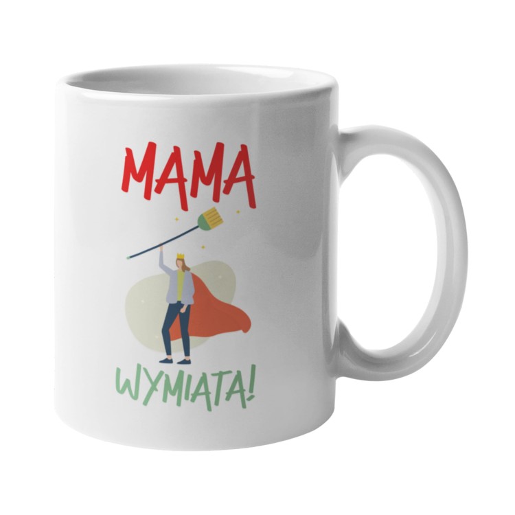 Koszulka dla Mamy na Dzień Mamy zestaw z kubkiem z nadrukiem mama wymiata kolor biały.jpg