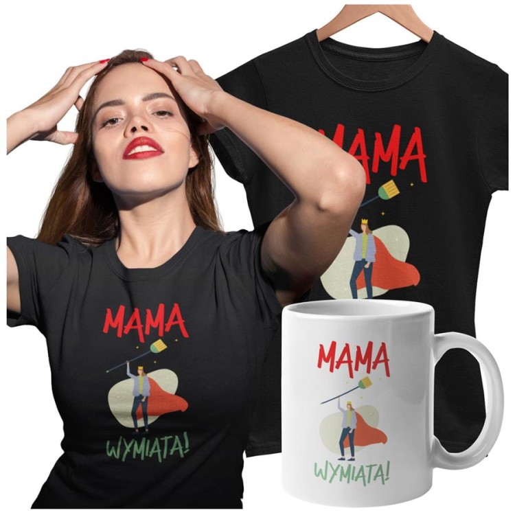 Koszulka dla Mamy na Dzień Mamy zestaw z kubkiem z nadrukiem mama wymiata kolor czarny (4).jpg