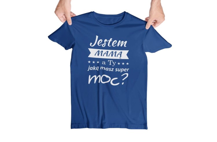 Koszulka dla Mamy na Dzień Mamy zestaw z kubkiem i nadrukiem Jestem mamą, a ty jaką masz super moc kolor granatowy (3).jpg
