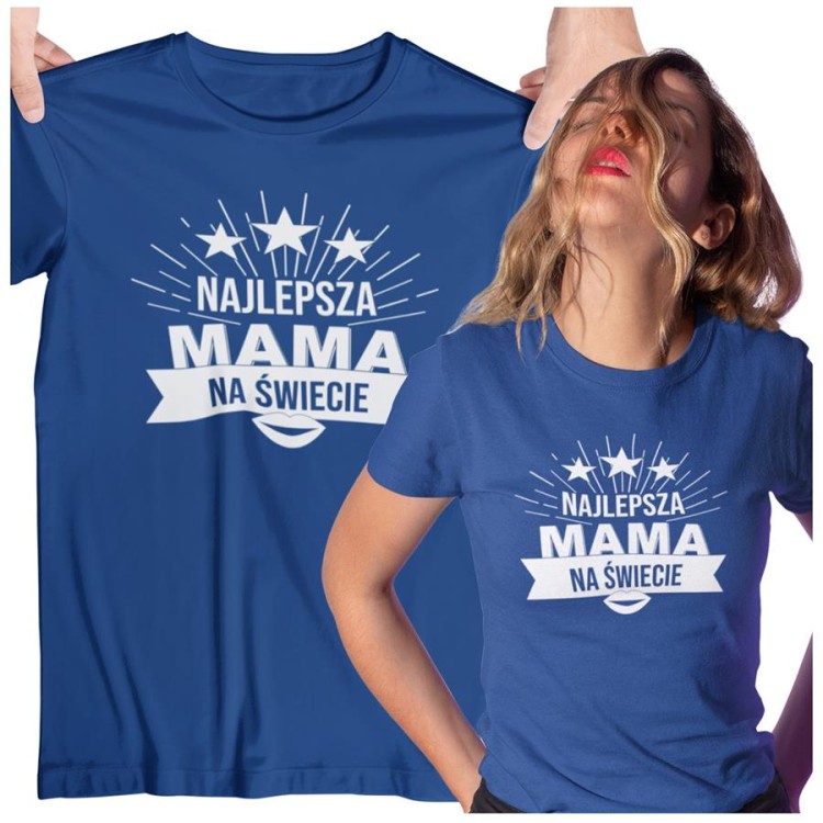oszulka dla Mamy na Dzień Mamy z nadrukiem Najlepsza mama na świecie kolor granatowy.jpg