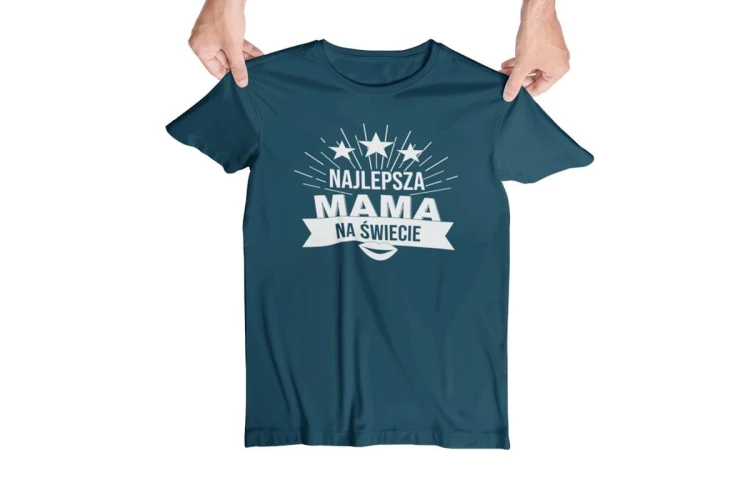 Koszulka dla Mamy na Dzień Mamy zestaw z kubkiem i nadrukiem Najlepsza mama na świecie kolor petrol blue (2).jpg
