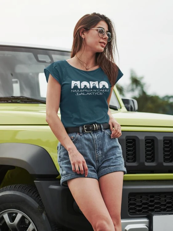 Koszulka dla Mamy na Dzień Mamy zestaw z kubkiem z nadrukiem MAMA najlepsza w całej galaktyce kolor petrol blue (4).jpg