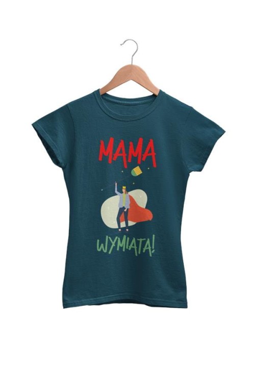 Koszulka dla Mamy na Dzień Mamy zestaw z kubkiem z nadrukiem mama wymiata kolor petrol blue (6).jpg