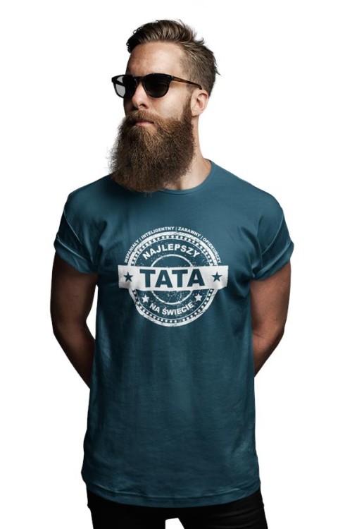 Koszulka dla Mamy i Taty na Dzień Matki i Ojca z napisem Najlepsza Mama na świecie i Najlepszy Tata na świecie w kolorze petrol blue (1).jpg