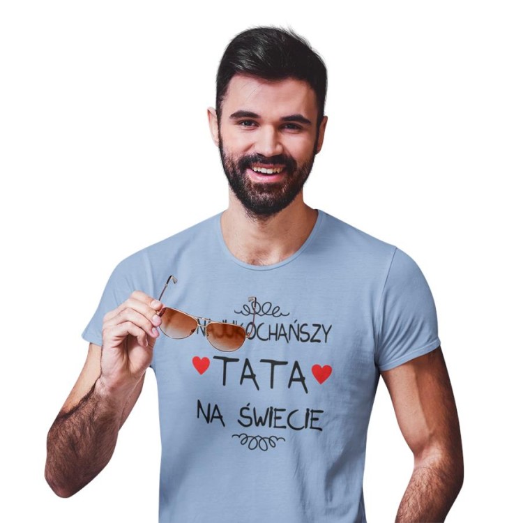 Koszulka dla Mamy i Taty na Dzień Matki i Ojca z napisem Najukochańsza MAMA na świecie i Najukochańszy TATA na świecie w kolorze różowym i błękitnym (2).jpg