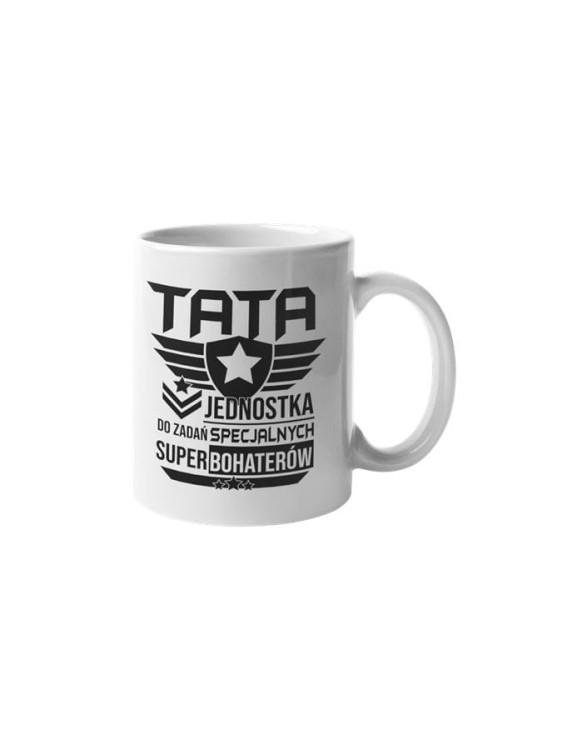 Koszulki dla Rodziców na Dzień Mamy i Taty zestaw z kubkami z napisem MAMA jednostka do zadań specjalnych super bohaterów i TATA jednostka do zadań specjalnych super bohaterów w kolorze.jpg