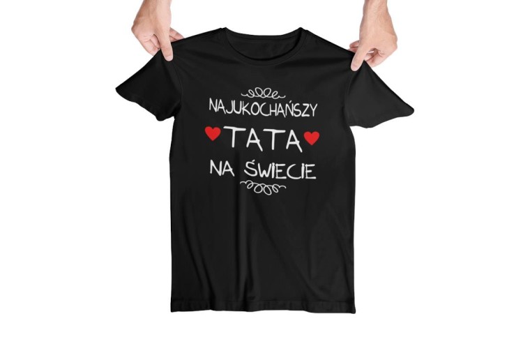 Koszulka dla Mamy i Taty na Dzień Matki i Ojca z napisem Najukochańsza MAMA na świecie i Najukochańszy TATA na świecie w kolorze czarnym (1).jpg